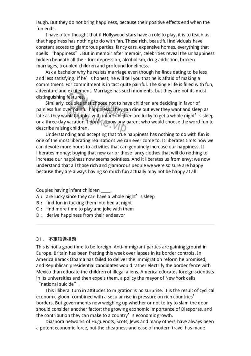 340501-阅读理解1-174339_军队文职(1)_01.军队文职真题-专业课_（全）版本一（历年真题+章节练习+模拟题）_英语言文学(军队文职)_章节练习_纯题目