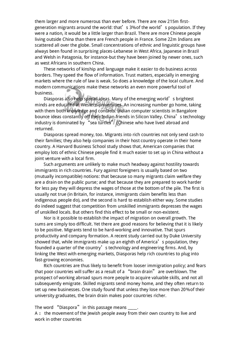 340501-阅读理解1-174339_军队文职(1)_01.军队文职真题-专业课_（全）版本一（历年真题+章节练习+模拟题）_英语言文学(军队文职)_章节练习_纯题目