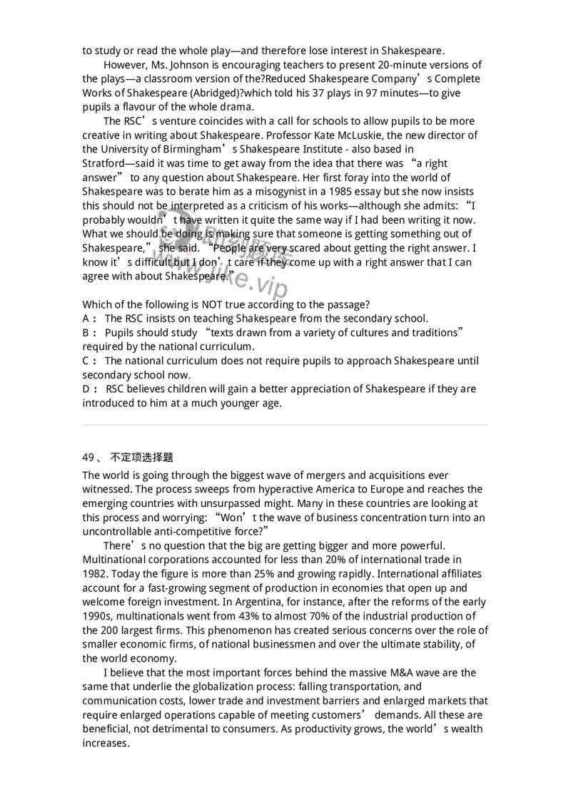 340501-阅读理解1-174339_军队文职(1)_01.军队文职真题-专业课_（全）版本一（历年真题+章节练习+模拟题）_英语言文学(军队文职)_章节练习_纯题目