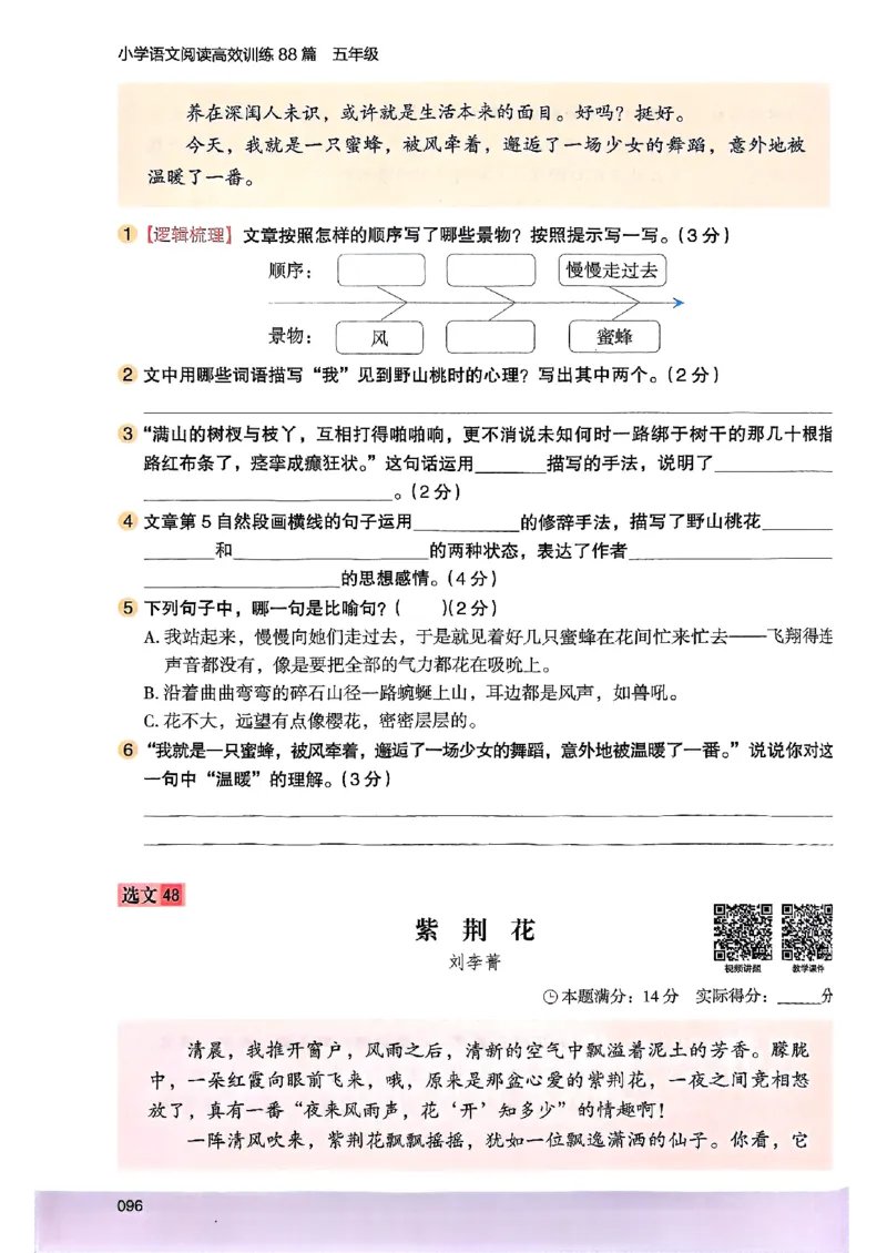 2026五年级木头马88篇高效训练-副本_26版高效阅读88篇五年级