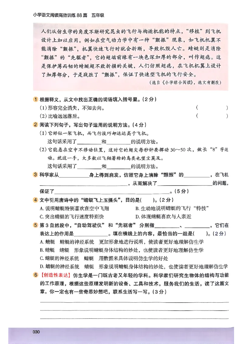 2026五年级木头马88篇高效训练-副本_26版高效阅读88篇五年级