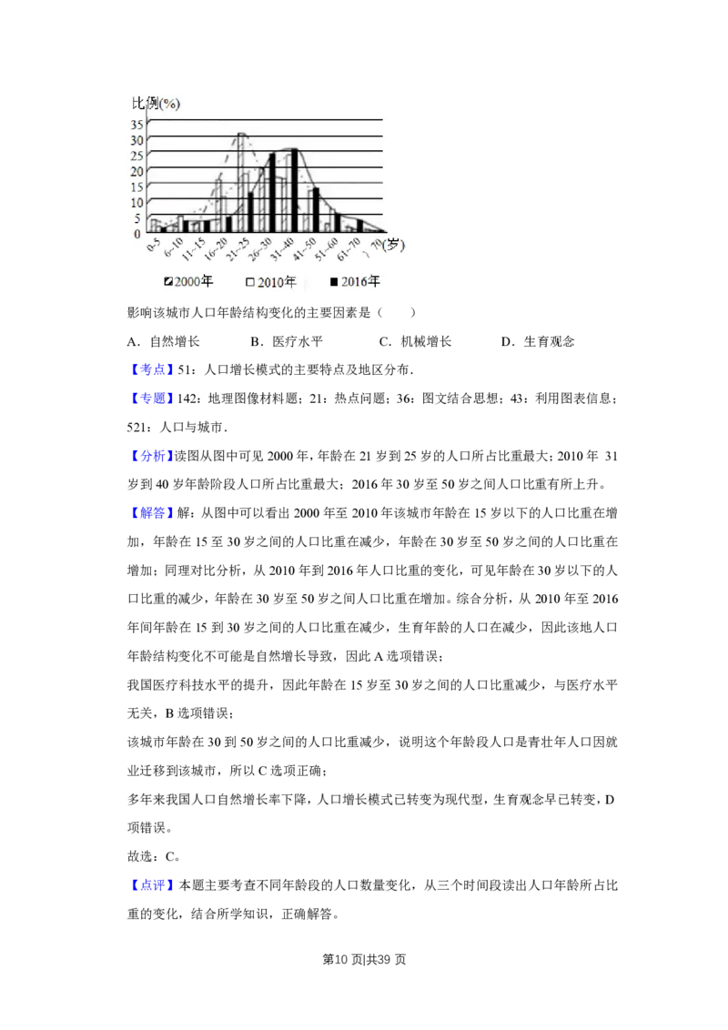 2019年高考地理试卷（江苏）（解析卷）_地理历年高考真题_新&middot;PDF版2008-2025&middot;高考地理真题_地理（按试卷类型分类）2008-2025_自主命题卷&middot;地理（2008-2025）