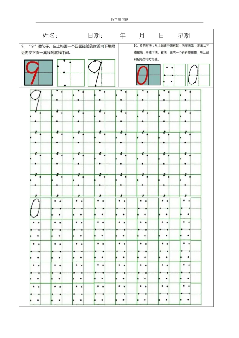 小学0-9数字书写规范字贴_幼小衔接全套_幼小衔接资料大全_幼小衔接资料1️⃣_幼小衔接语文