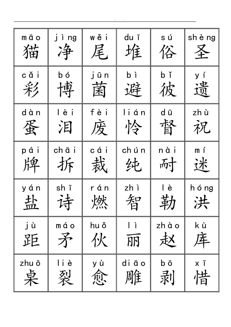 三千识字检测表（去水印）_幼小语数英专项资料_幼小语文专项