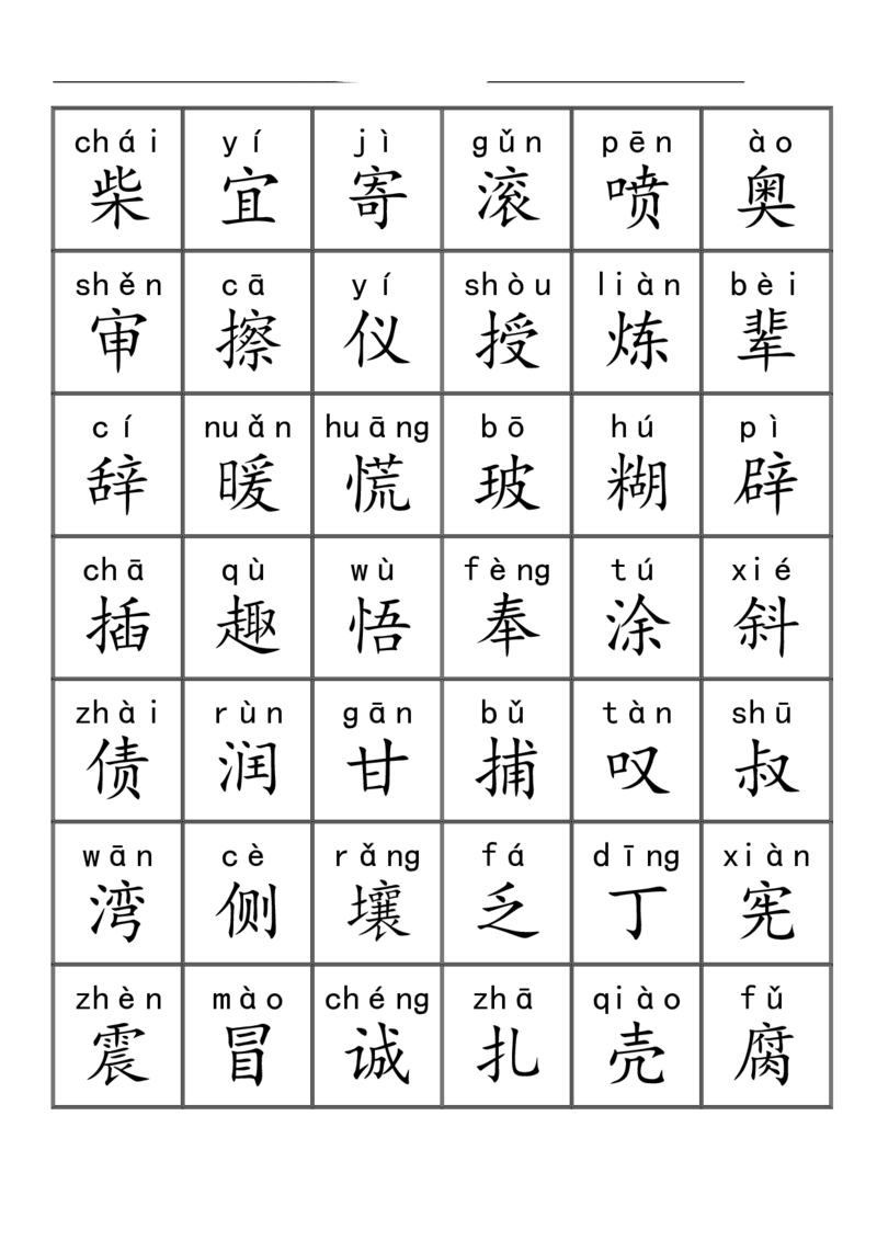 三千识字检测表（去水印）_幼小语数英专项资料_幼小语文专项