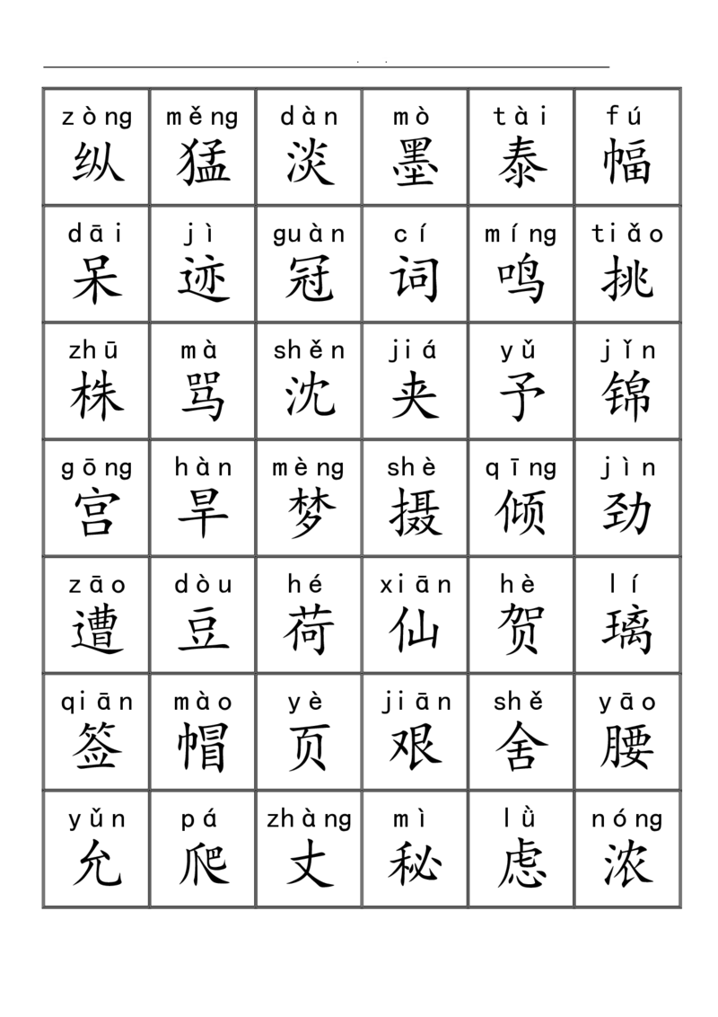 三千识字检测表（去水印）_幼小语数英专项资料_幼小语文专项