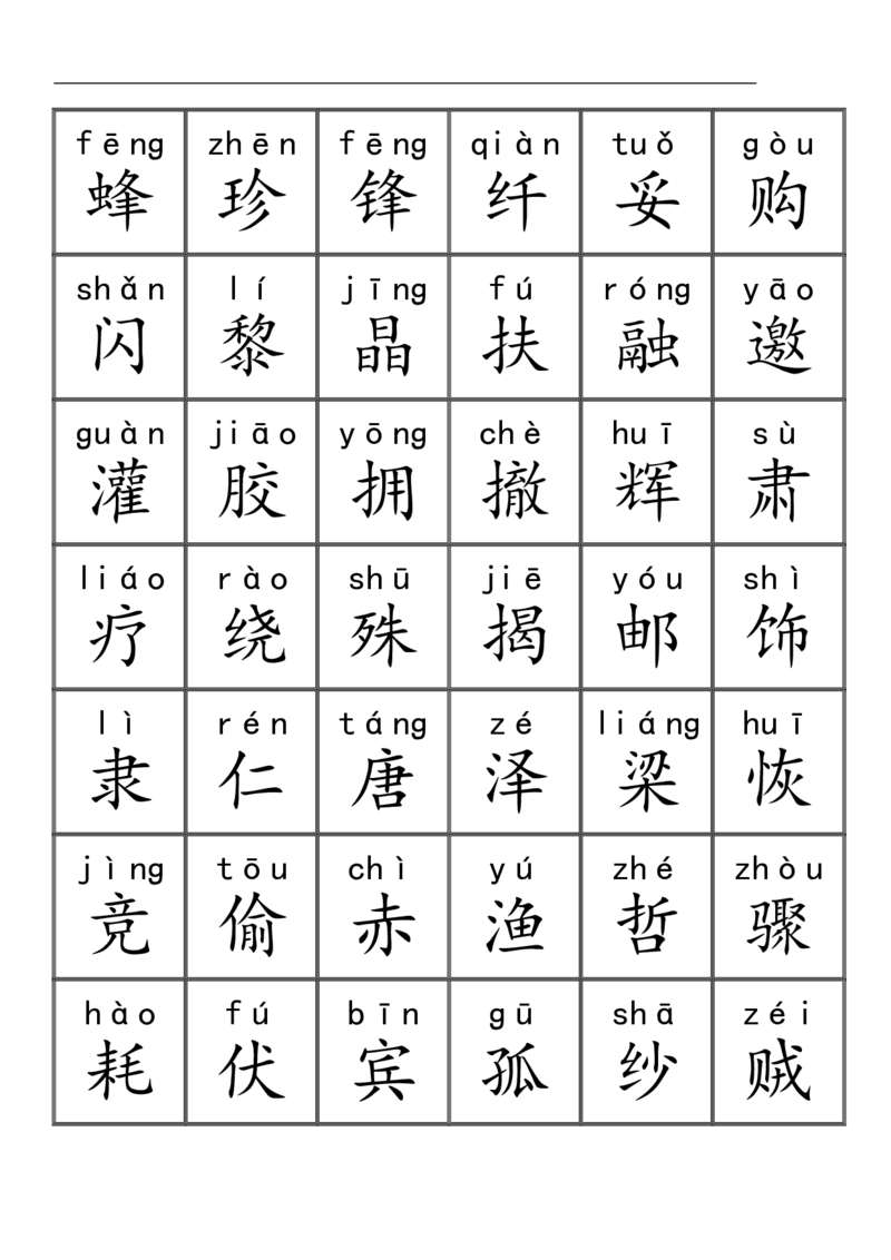 三千识字检测表（去水印）_幼小语数英专项资料_幼小语文专项