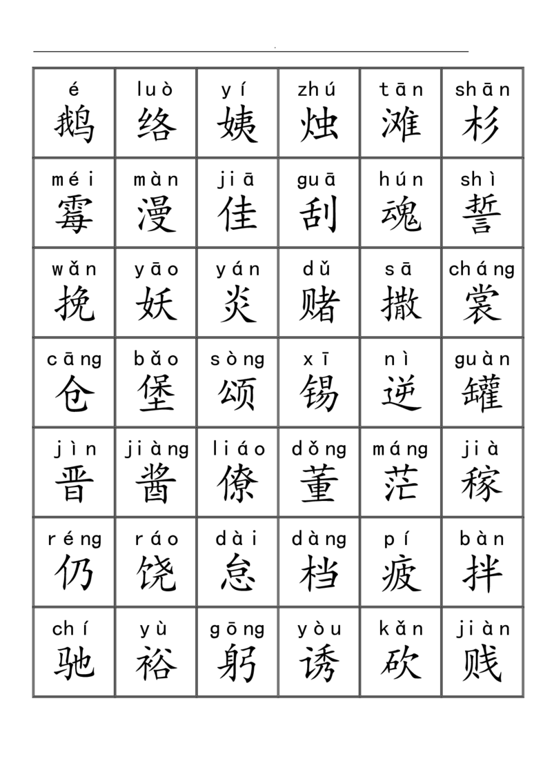 三千识字检测表（去水印）_幼小语数英专项资料_幼小语文专项