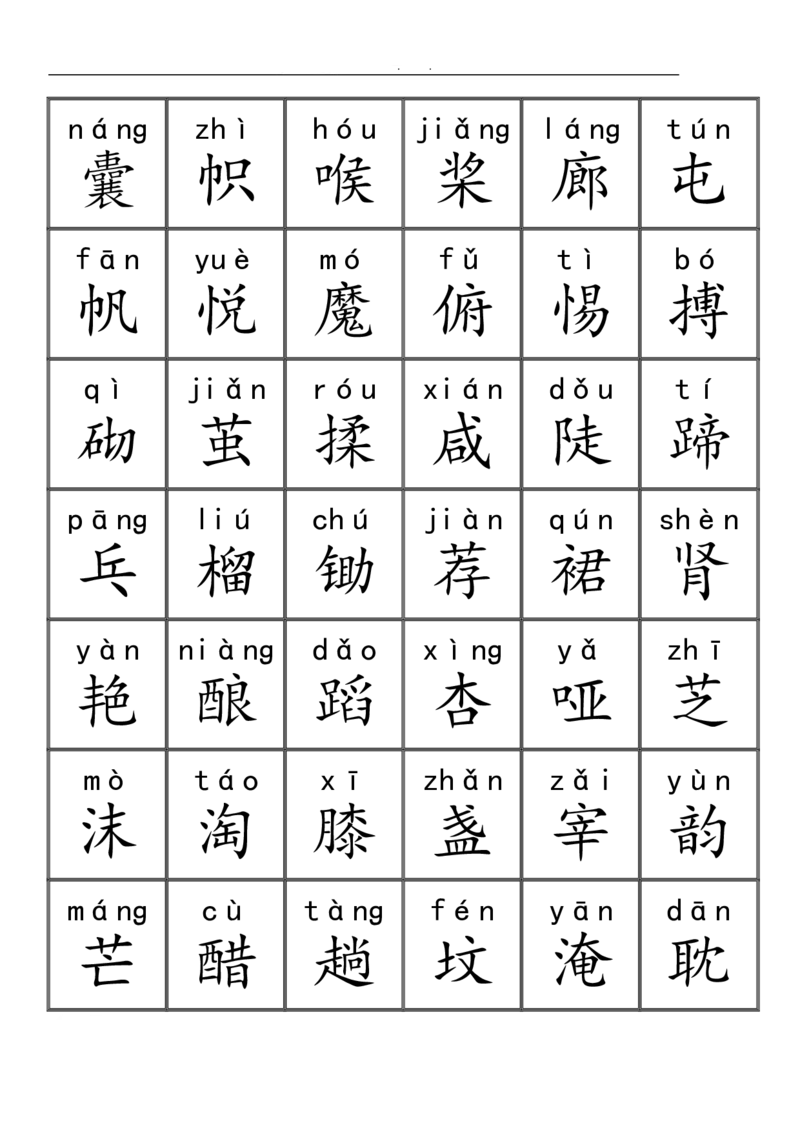 三千识字检测表（去水印）_幼小语数英专项资料_幼小语文专项