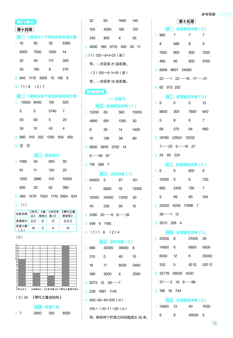 25秋星级口算天天练四年级数学上（QD版）答案_🍎星级口算青岛25年上册(1)