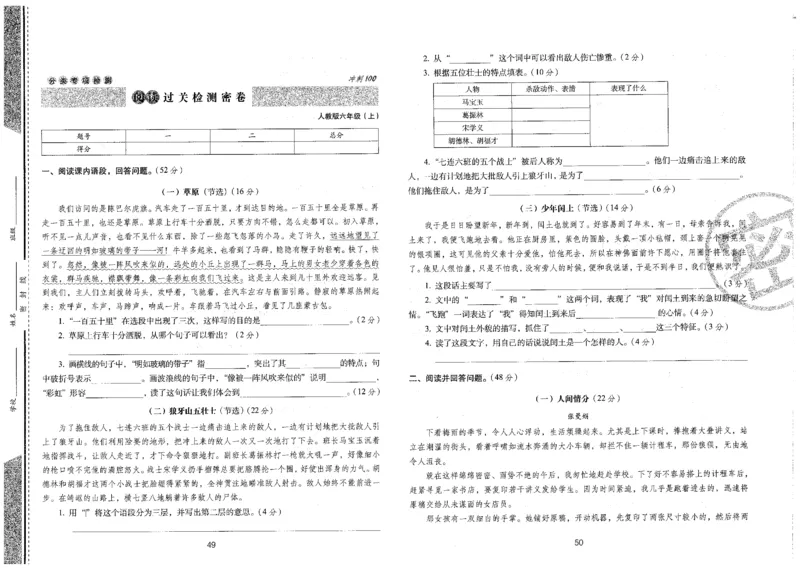 六上语文期末冲刺卷（24秋）_2024年人教版小学数学一二三四五六年级上册下册期中期末试a0747_小学全科《同步练习+精品试卷》打包下载（1-6年级单元月考期中期末试卷）_期末总复习
