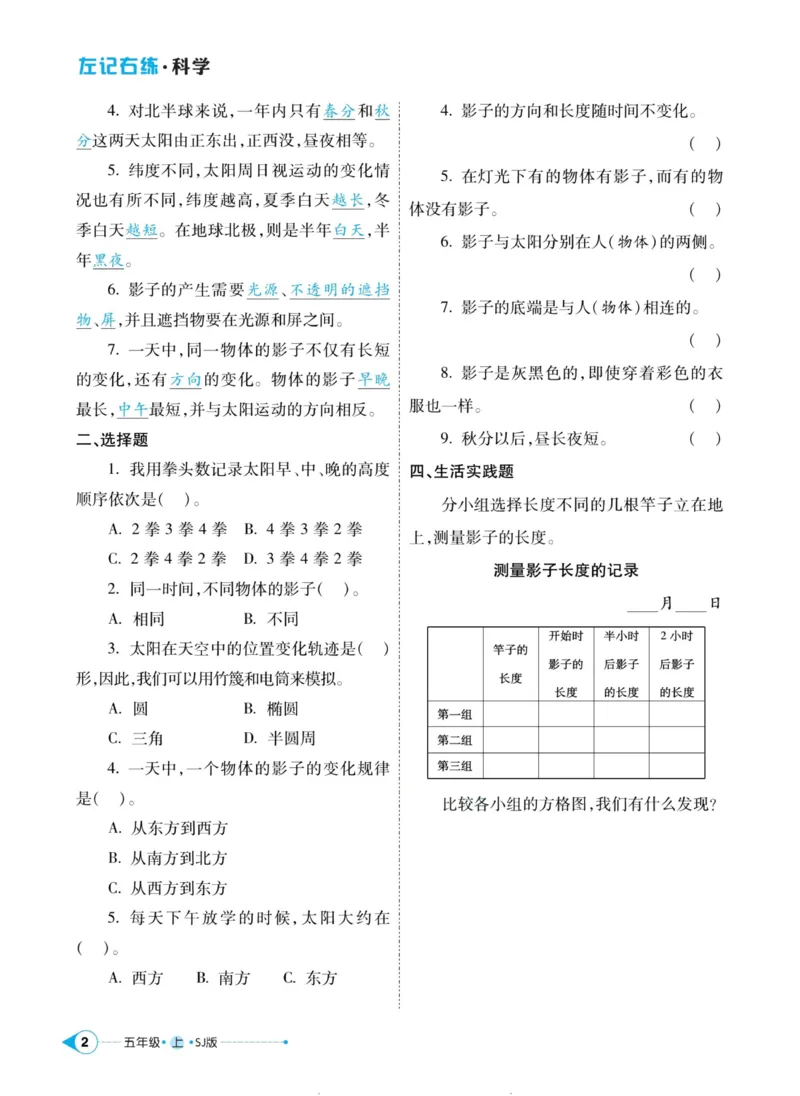 科学苏教版左记右练5年级上册_2024年人教版小学数学一二三四五六年级上册下册期中期末试a0747_小学全科《同步练习+精品试卷》打包下载（1-6年级单元月考期中期末试卷）_小学科学