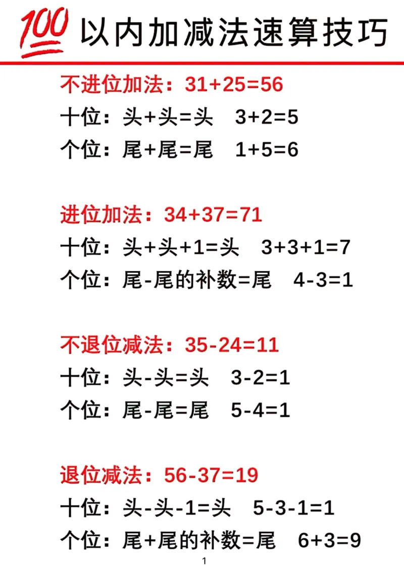 100以内加减法速算技巧_小学全网线上同款资料_36号文件速算_速算_速算和思维