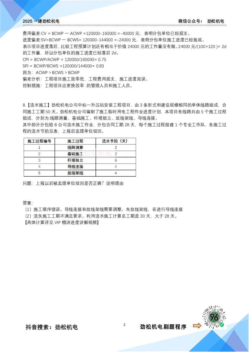 4月12日作业施工进度答案_2026年一级建造师_2026年一建机电_2025年一建机电SVIP_02-基础精讲✿高端面授✿深度强化_30-机电《全系VIP班》劲松SMR_作业_答案