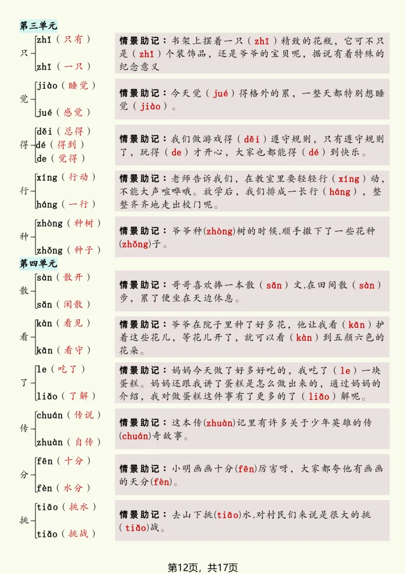 1094一下语文寒假预习全册必背知识汇总（17页）_一年级上下册资料_一年级下册小红书同款资料_一下数学