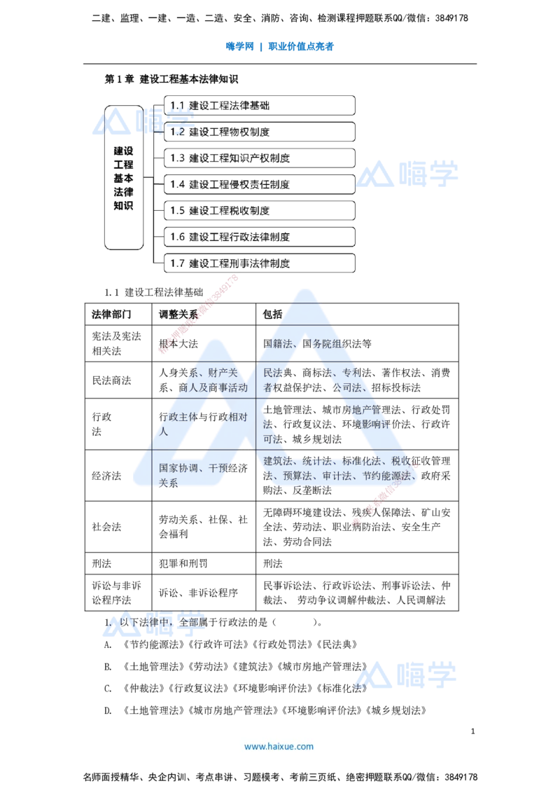 02.2025杜诗乐-万能母题特训-（1）第1章建设工程基本法律知识1_2026年一级建造师_2026年一建法规_2025年一建法规SVIP_03-习题精析✿实战特训✿模考通关_讲义