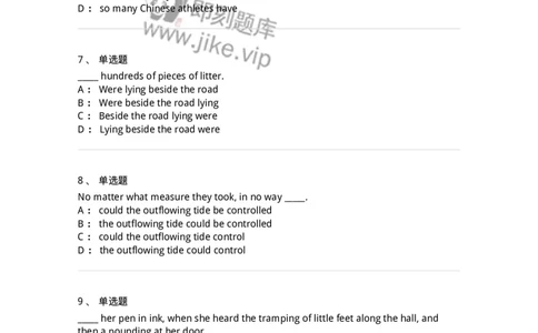 340105-倒装句-174316_军队文职(1)_01.军队文职真题-专业课_（全）版本一（历年真题+章节练习+模拟题）_英语言文学(军队文职)_章节练习_纯题目