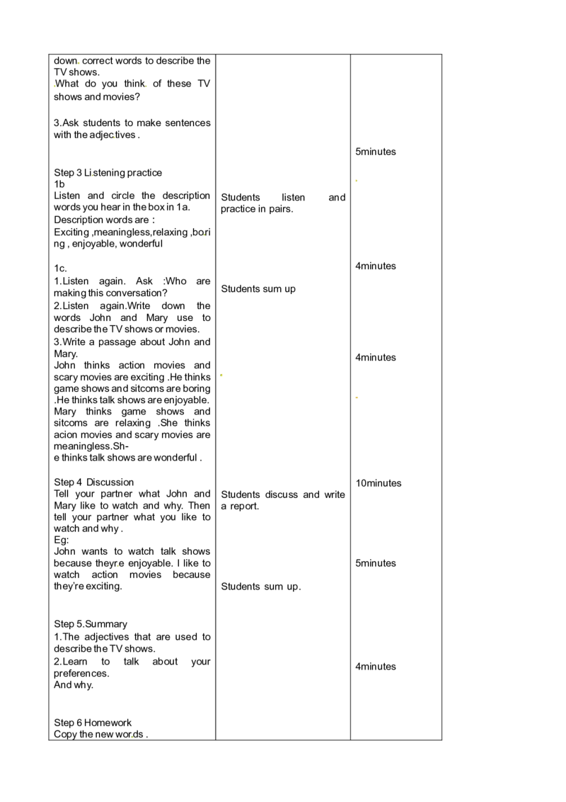 八年级英语教案：Unit5Doyouwanttowatchagameshow3_初中英语新版_最新人教版英语八年级上册_老版（含有参考价值）_01教案人教版初中英语八上（多版本）易提分旗舰店