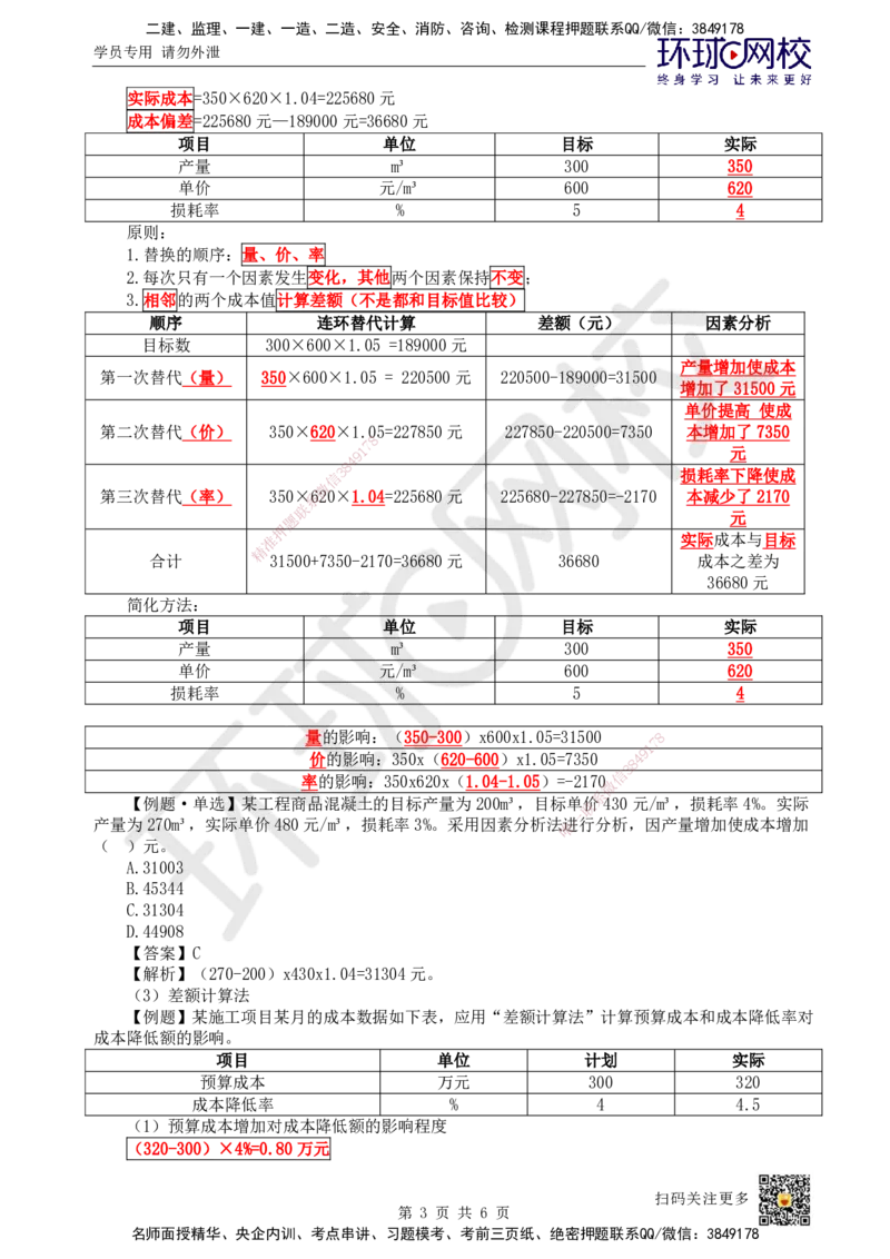 45.第45讲-64施工成本分析与管理绩效考核（1）_2026年一级建造师_2026年一建管理_2025年一建管理SVIP_02-基础精讲✿高端面授✿深度强化_25-管理《考点精讲班》张君、郑春秋HQ_讲义