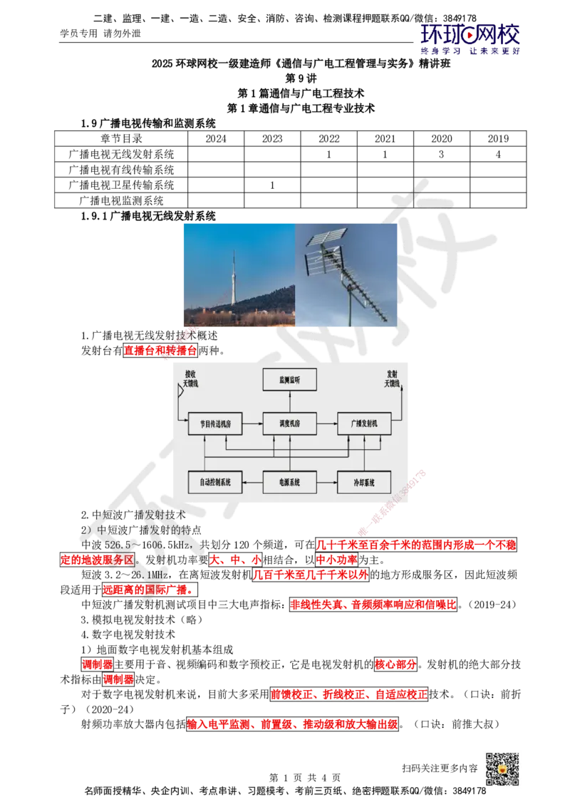 09.第9讲-19广播电视传输和检测系统_2026年一级建造师_2026年一建通信_2025年一建通信SVIP_02-基础精讲✿高端面授✿深度强化_08-通信《考点精讲班》杨鹏HQ