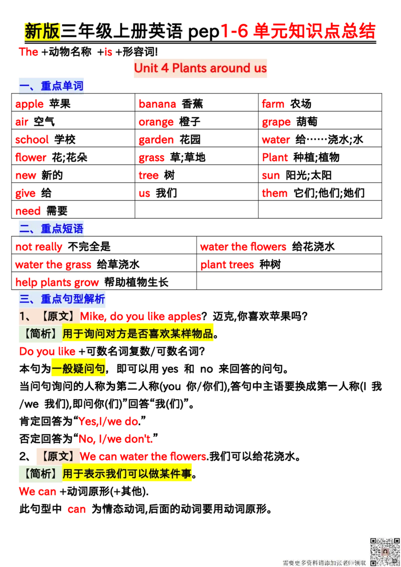 0807三年级上册英语1-6单元知识点汇总归纳输出_三年级上下册资料_三年级上册小红书同款资料_三年级(1)