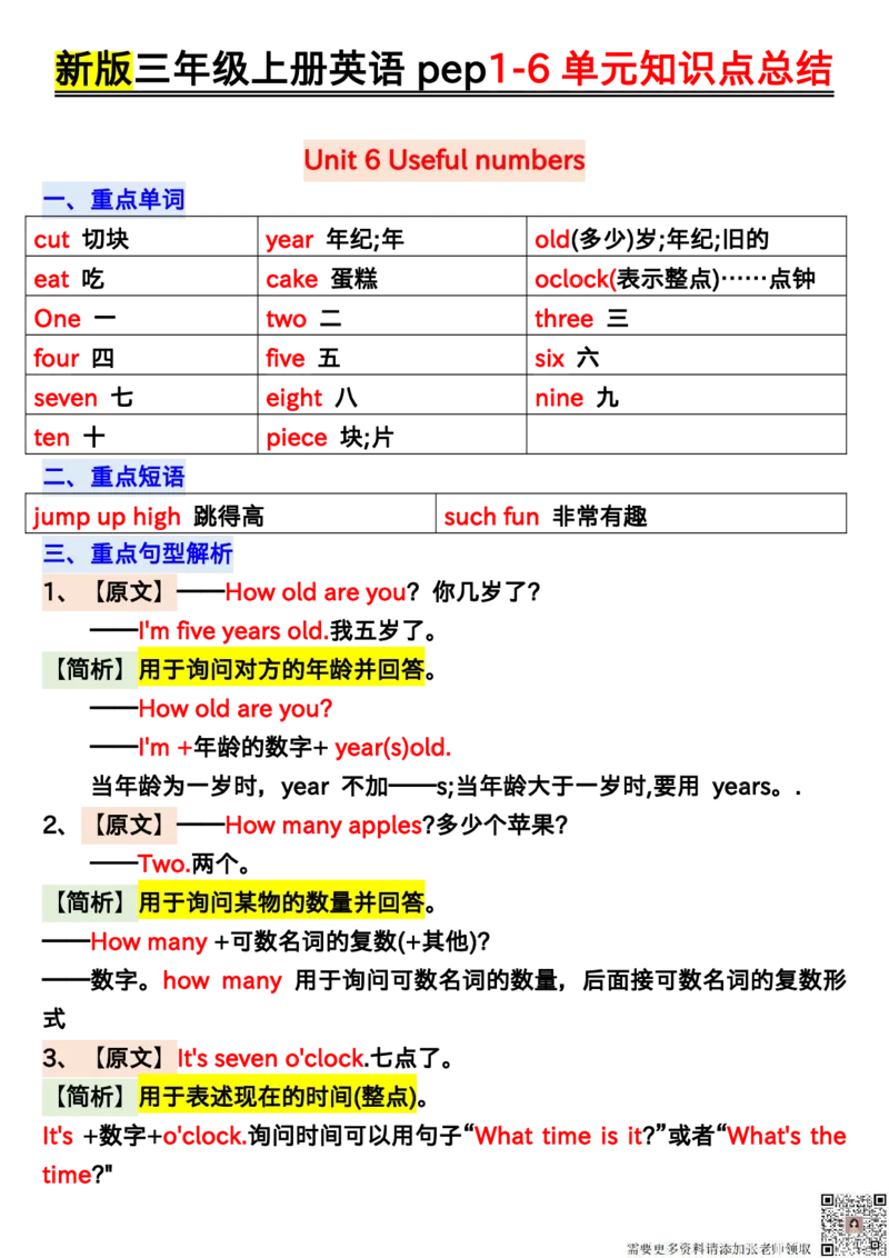 0807三年级上册英语1-6单元知识点汇总归纳输出_三年级上下册资料_三年级上册小红书同款资料_三年级(1)
