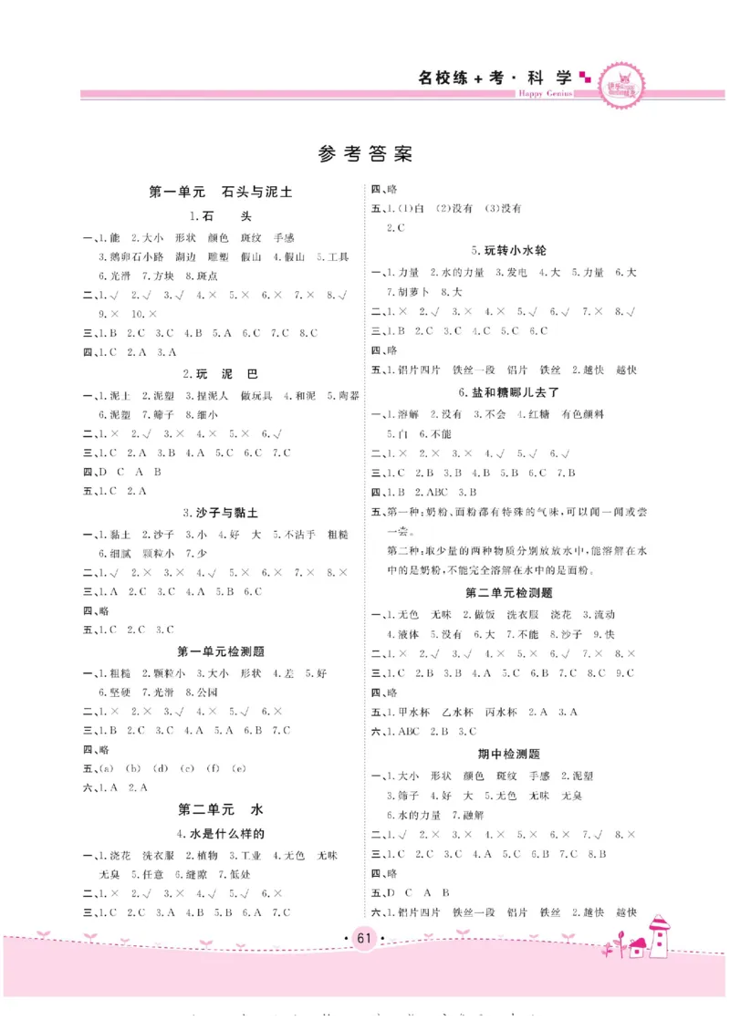 名校练+考一年级下册科学苏教版_2024年人教版小学数学一二三四五六年级上册下册期中期末试a0747_小学全科《同步练习+精品试卷》打包下载（1-6年级单元月考期中期末试卷）_小学科学