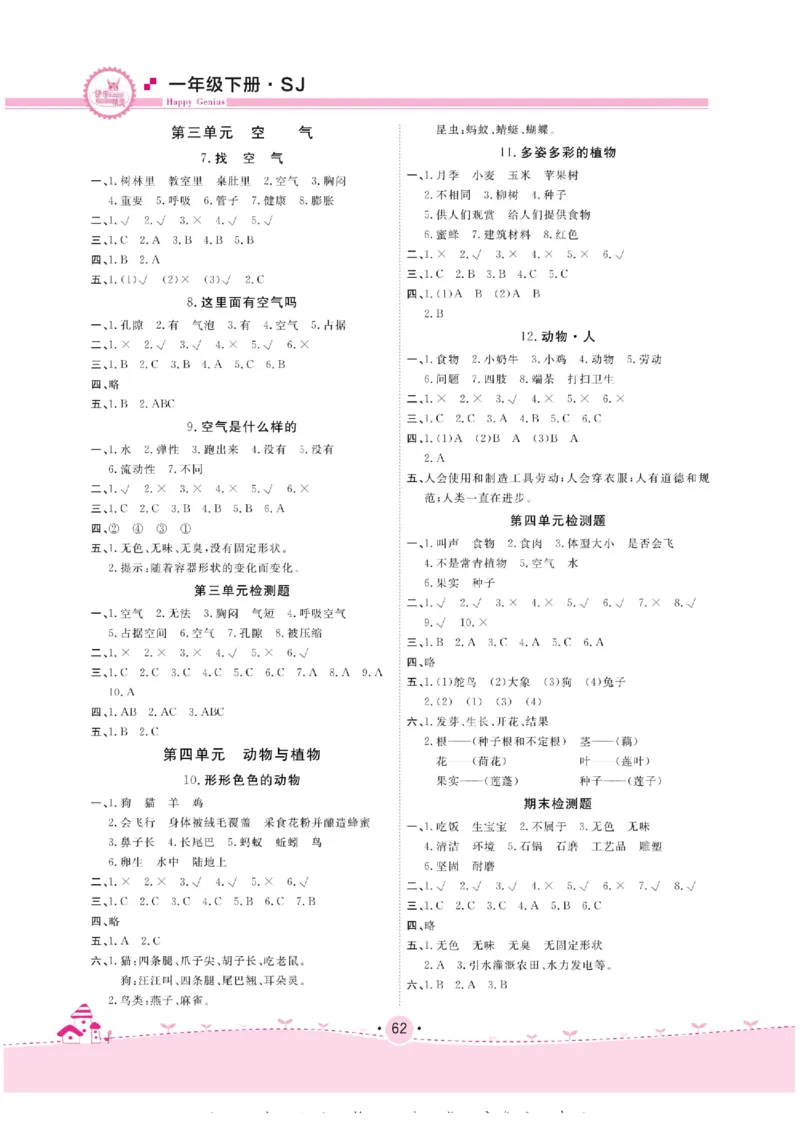 名校练+考一年级下册科学苏教版_2024年人教版小学数学一二三四五六年级上册下册期中期末试a0747_小学全科《同步练习+精品试卷》打包下载（1-6年级单元月考期中期末试卷）_小学科学