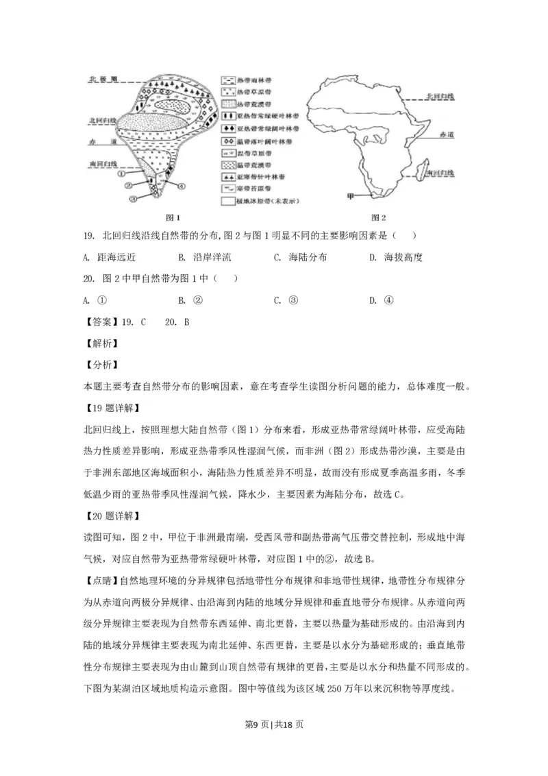 2019年高考地理试卷（浙江）（4月）（解析卷）_地理历年高考真题_新&middot;PDF版2008-2025&middot;高考地理真题_地理（按省份分类）2008-2025_2008-2025&middot;（浙江）地理高考真题