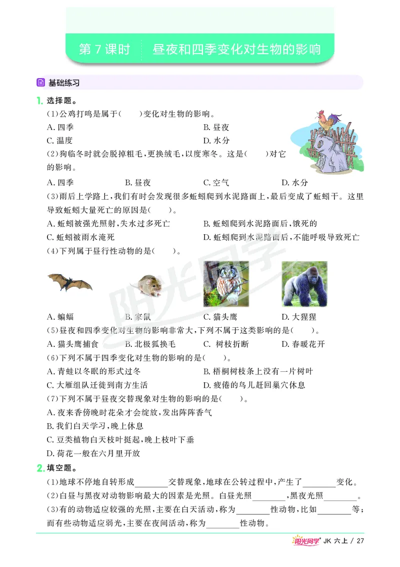 课时科学JK六上_2024年人教版小学数学一二三四五六年级上册下册期中期末试a0747_小学全科《同步练习+精品试卷》打包下载（1-6年级单元月考期中期末试卷）_小学科学