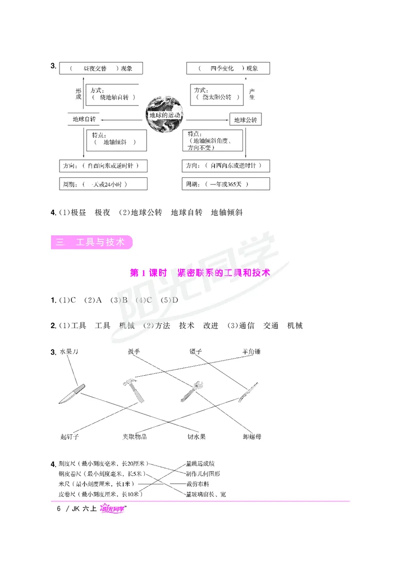 课时科学JK六上_2024年人教版小学数学一二三四五六年级上册下册期中期末试a0747_小学全科《同步练习+精品试卷》打包下载（1-6年级单元月考期中期末试卷）_小学科学