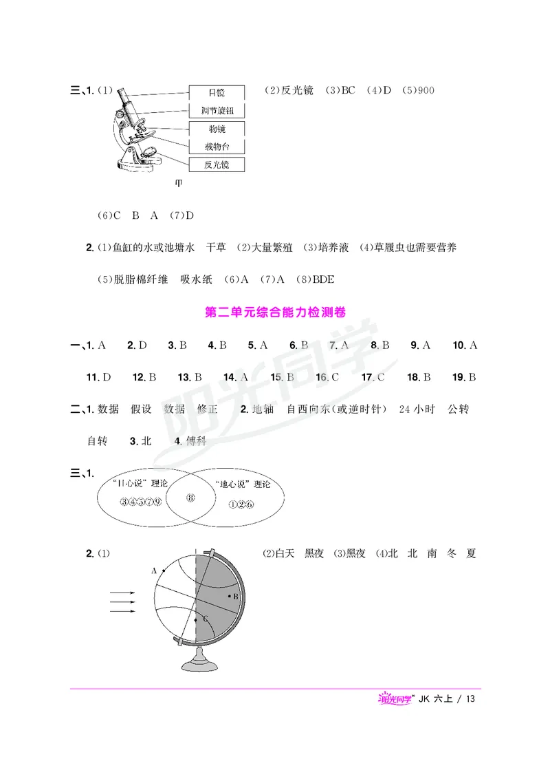 课时科学JK六上_2024年人教版小学数学一二三四五六年级上册下册期中期末试a0747_小学全科《同步练习+精品试卷》打包下载（1-6年级单元月考期中期末试卷）_小学科学