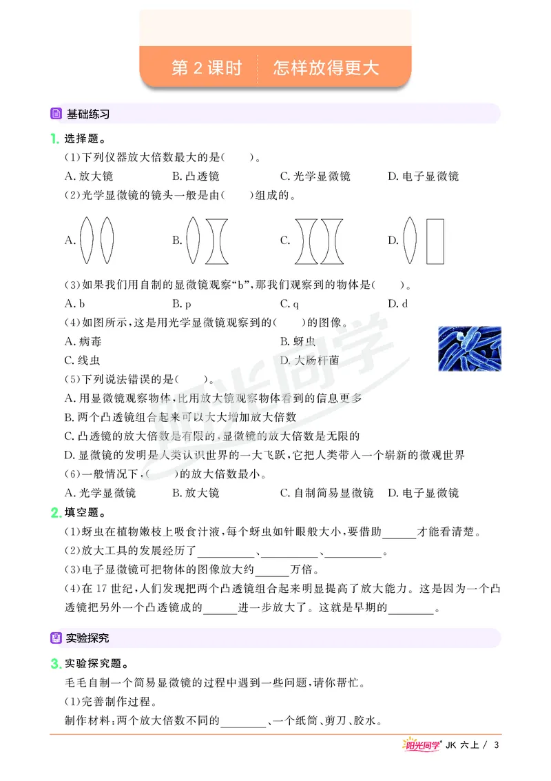 课时科学JK六上_2024年人教版小学数学一二三四五六年级上册下册期中期末试a0747_小学全科《同步练习+精品试卷》打包下载（1-6年级单元月考期中期末试卷）_小学科学