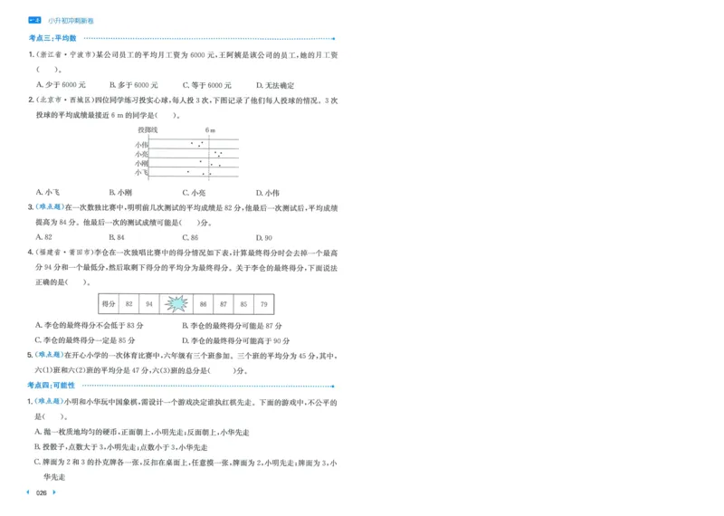 一本小升初冲刺新卷数学_2024年人教版小学数学一二三四五六年级上册下册期中期末试a0747_小学全科《同步练习+精品试卷》打包下载（1-6年级单元月考期中期末试卷）_小升初中总复习