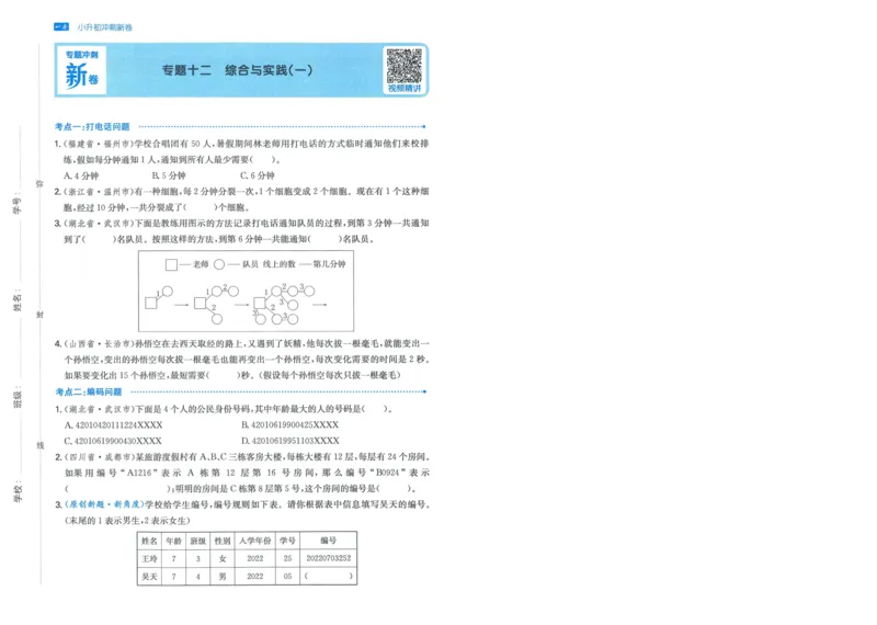 一本小升初冲刺新卷数学_2024年人教版小学数学一二三四五六年级上册下册期中期末试a0747_小学全科《同步练习+精品试卷》打包下载（1-6年级单元月考期中期末试卷）_小升初中总复习