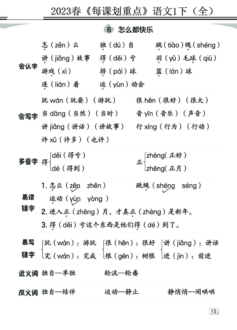 2.18-23春《名师每课划重点》1语下（全）打印高清版_一年级上下册资料_小学一年级学习资料-25年更新版_1-02、小学一年级语文下册_3-6-2-1、复习、知识点、归纳汇总_部编（人教）版