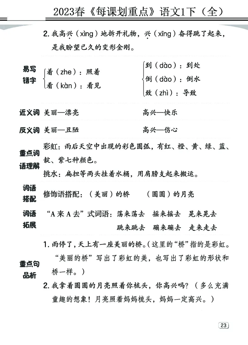 2.18-23春《名师每课划重点》1语下（全）打印高清版_一年级上下册资料_小学一年级学习资料-25年更新版_1-02、小学一年级语文下册_3-6-2-1、复习、知识点、归纳汇总_部编（人教）版