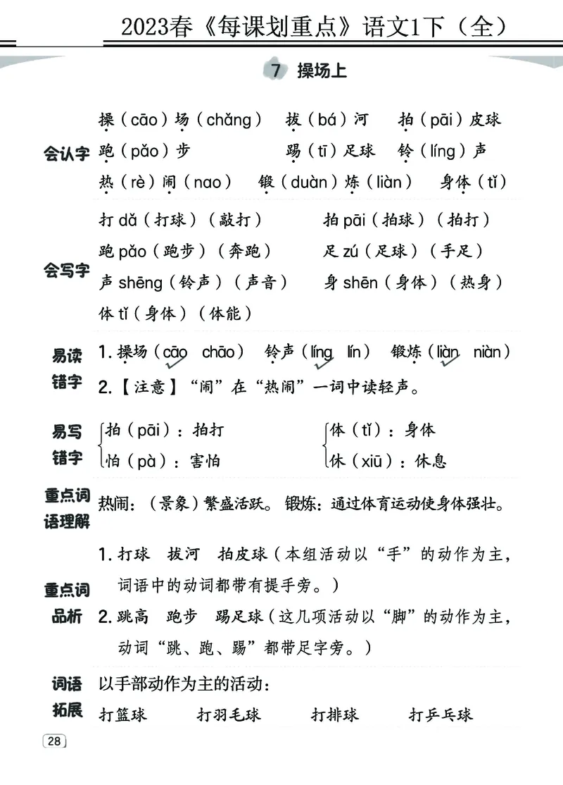 2.18-23春《名师每课划重点》1语下（全）打印高清版_一年级上下册资料_小学一年级学习资料-25年更新版_1-02、小学一年级语文下册_3-6-2-1、复习、知识点、归纳汇总_部编（人教）版