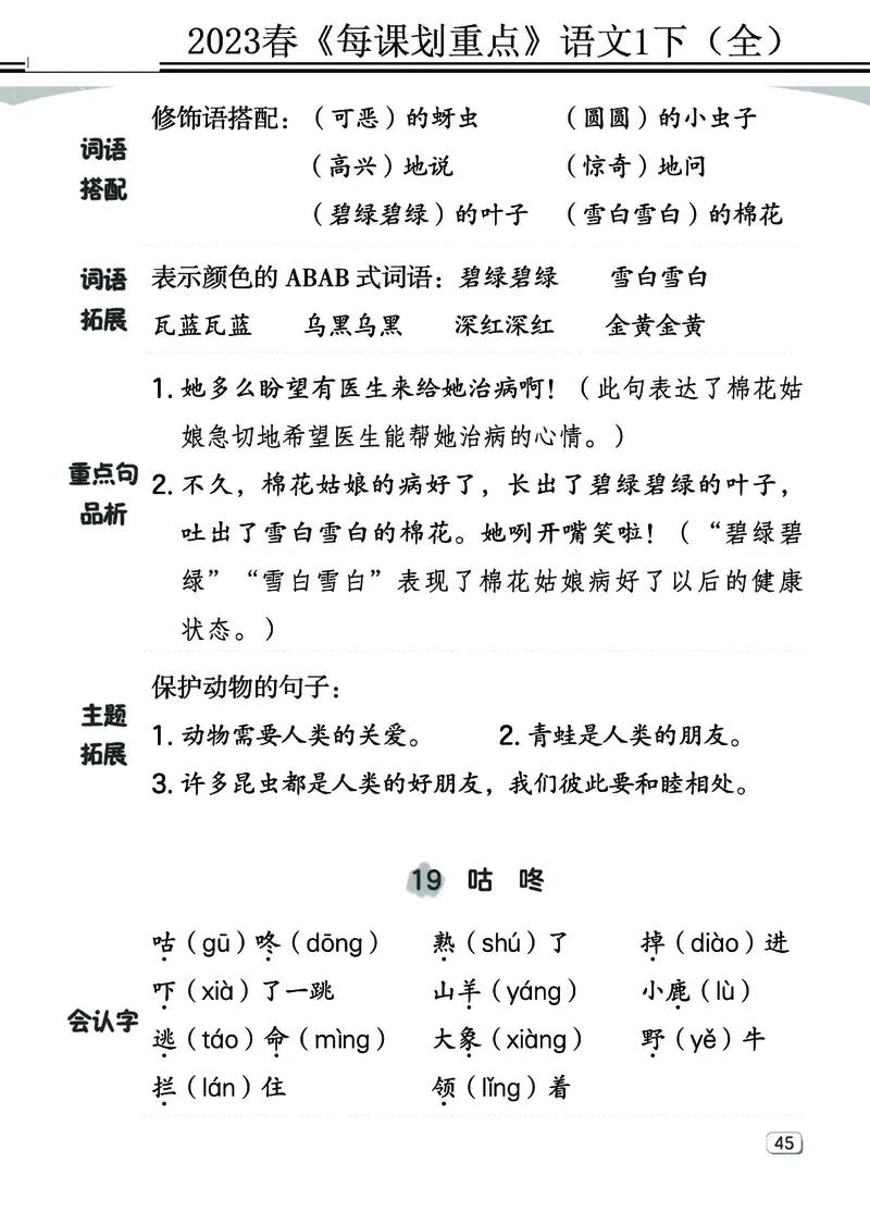 2.18-23春《名师每课划重点》1语下（全）打印高清版_一年级上下册资料_小学一年级学习资料-25年更新版_1-02、小学一年级语文下册_3-6-2-1、复习、知识点、归纳汇总_部编（人教）版