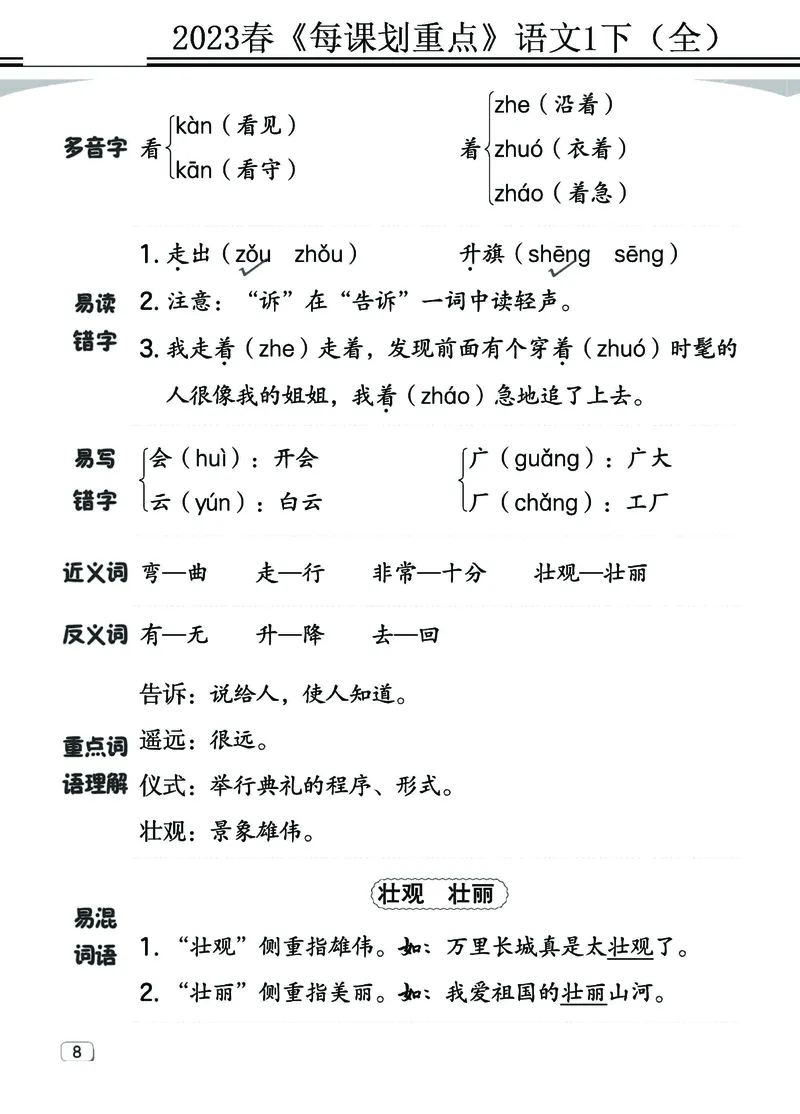 2.18-23春《名师每课划重点》1语下（全）打印高清版_一年级上下册资料_小学一年级学习资料-25年更新版_1-02、小学一年级语文下册_3-6-2-1、复习、知识点、归纳汇总_部编（人教）版