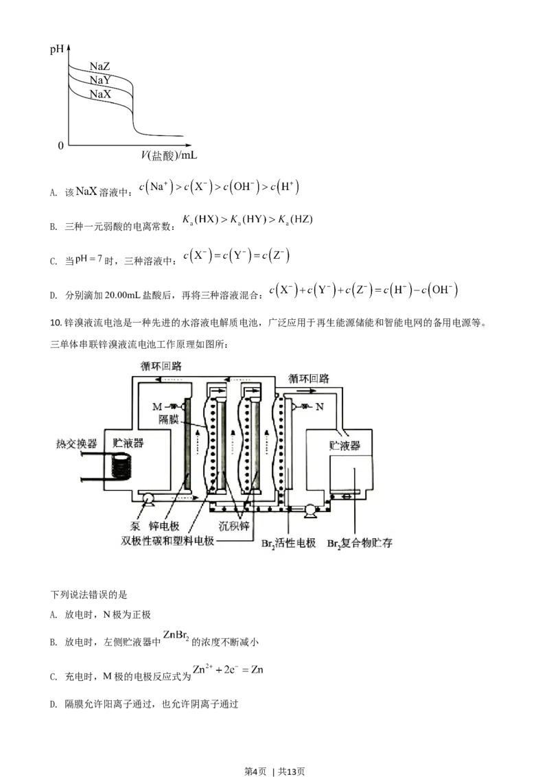 2021年高考化学试卷（湖南）（空白卷）_历年高考真题合集_化学历年高考真题_新&middot;Word版2008-2025&middot;高考化学真题_化学（按年份分类）2008-2025_2021&middot;高考化学真题