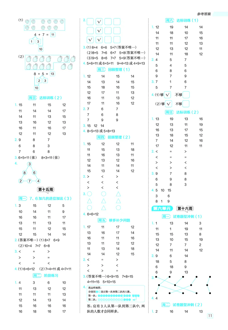 25秋星级口算天天练一年级数学上（QD版）答案_🍎星级口算青岛25年上册(1)