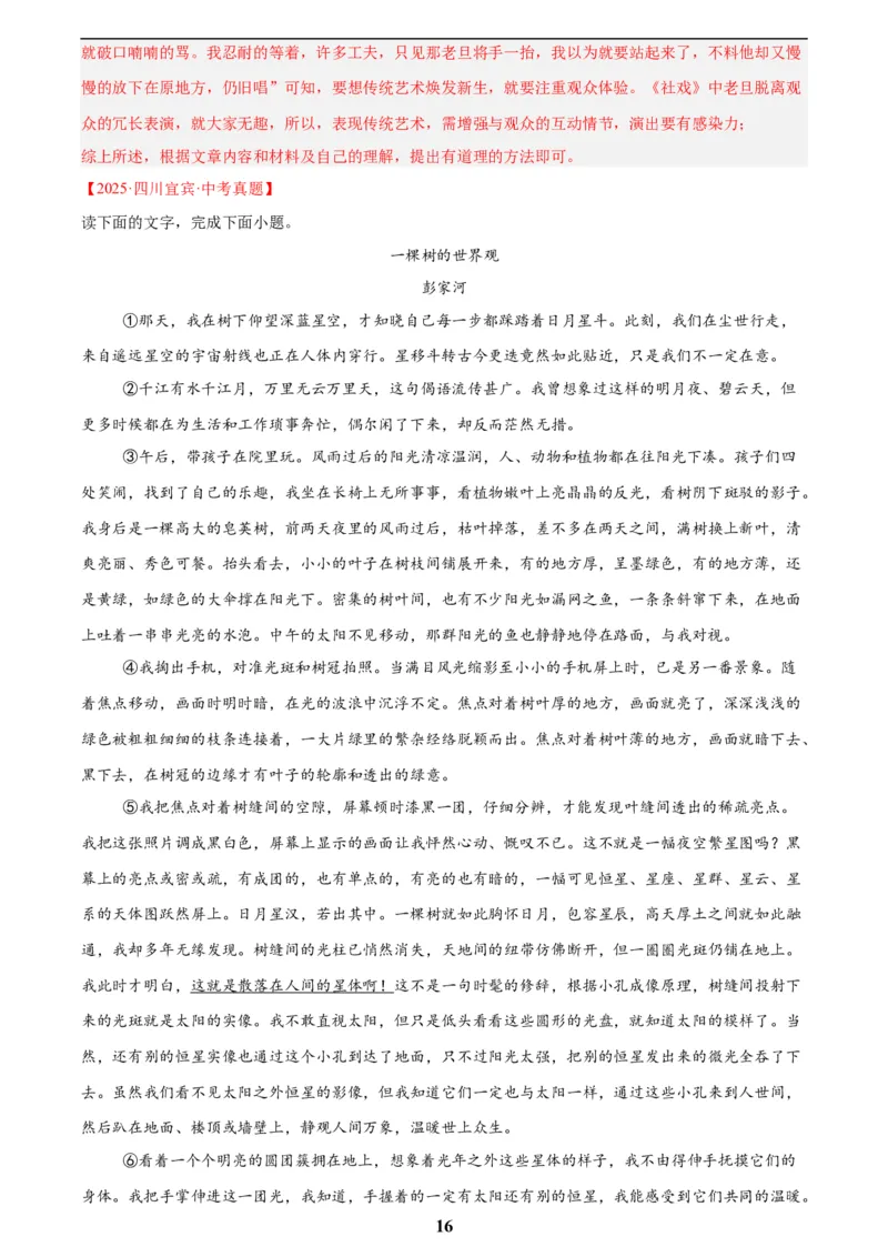 专题20散文阅读(二)(解析版)_2023-2025《3年中考1年模拟》真题分类汇编（语文、数学）(1)_2023-2025《3年中考1年模拟真题分类汇编》语文