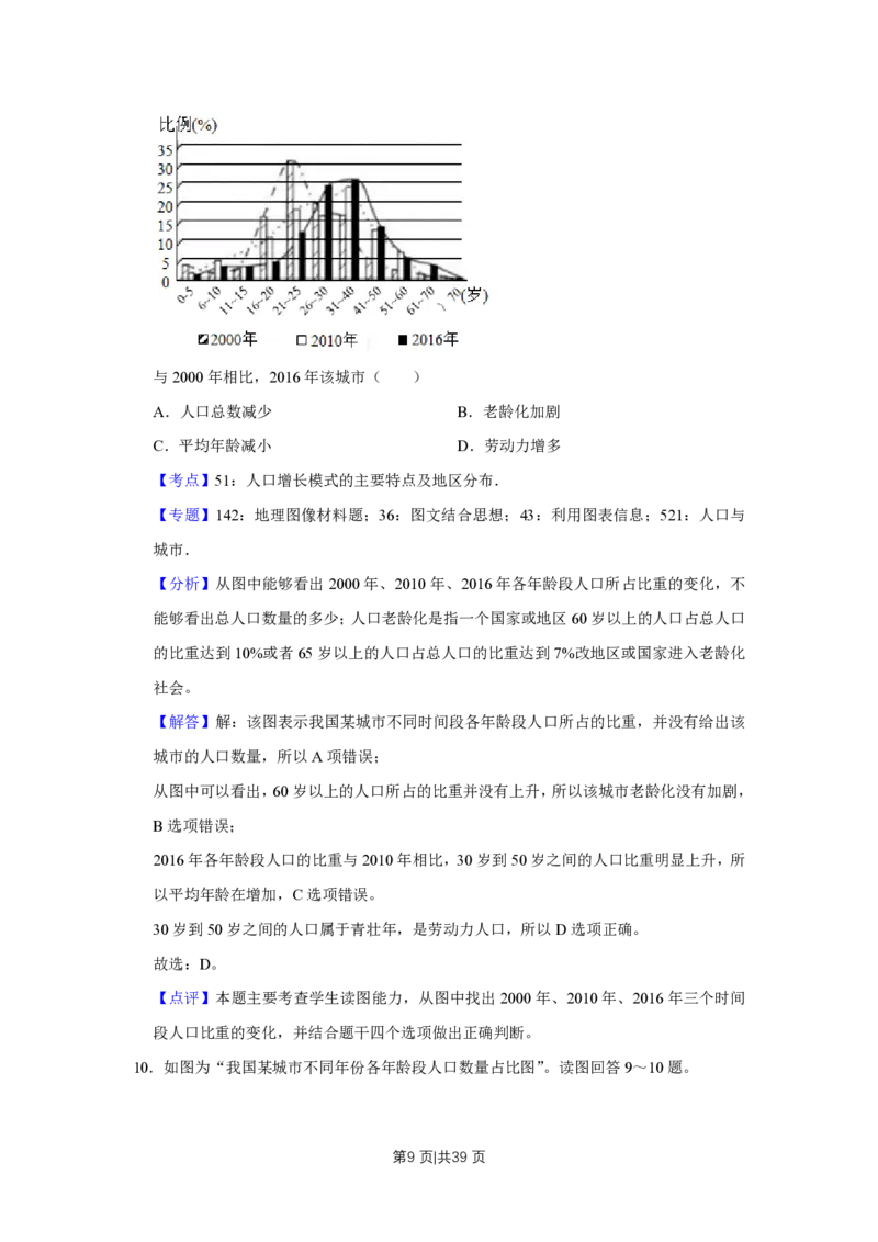 2019年高考地理试卷（江苏）（解析卷）_地理历年高考真题_新&middot;PDF版2008-2025&middot;高考地理真题_地理（按年份分类）2008-2025_2019&middot;地理高考真题