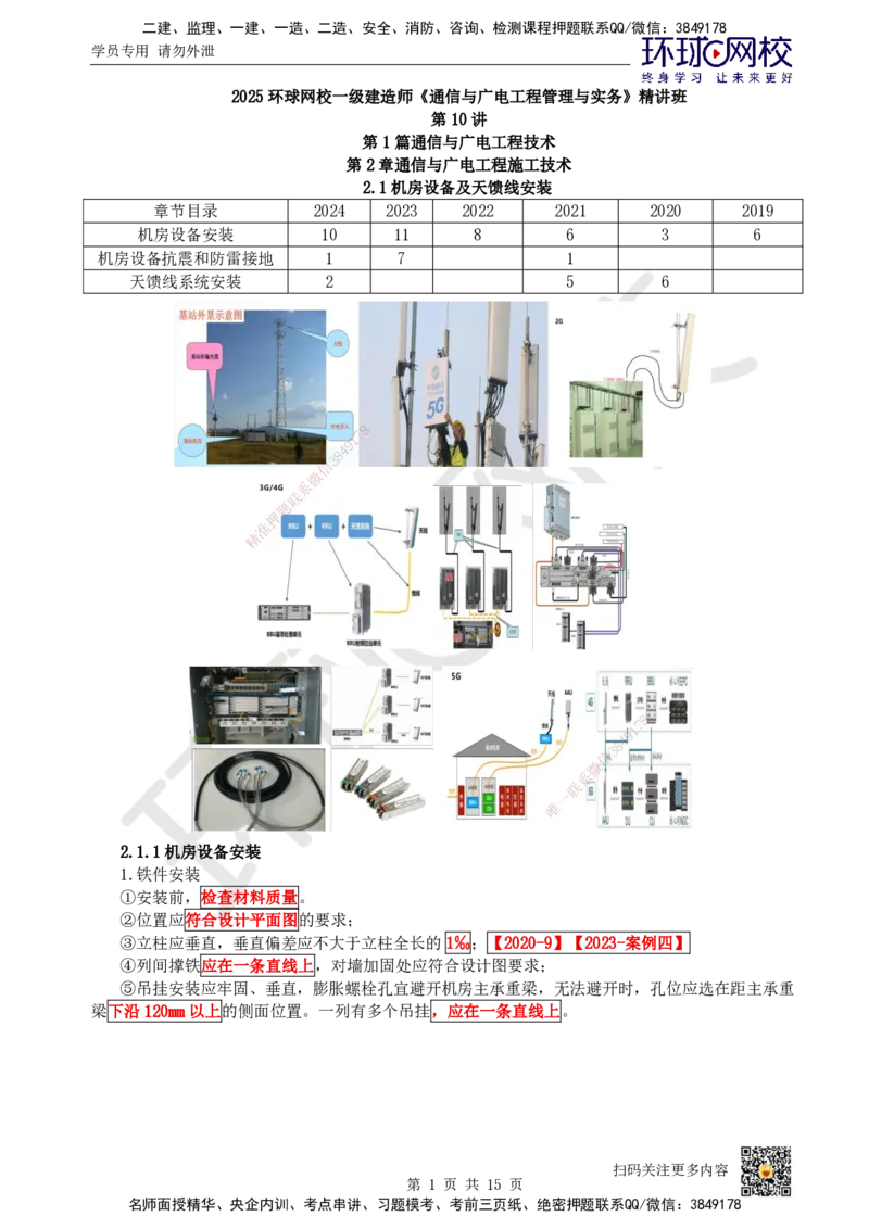 10.第10讲-21机房设备及天馈线安装_2026年一级建造师_2026年一建通信_2025年一建通信SVIP_02-基础精讲✿高端面授✿深度强化_08-通信《考点精讲班》杨鹏HQ