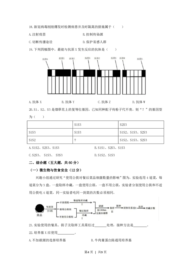 2020年高考生物试卷（上海）（空白卷）_生物历年高考真题_新&middot;PDF版2008-2025&middot;高考生物真题_生物（按省份分类）2008-2025_2008-2022&middot;（上海）生物高考真题
