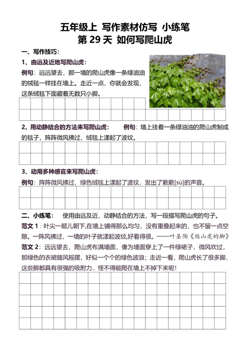 5年级上好文仿写小练笔新155页_A016天天小练笔_5上天天小练笔