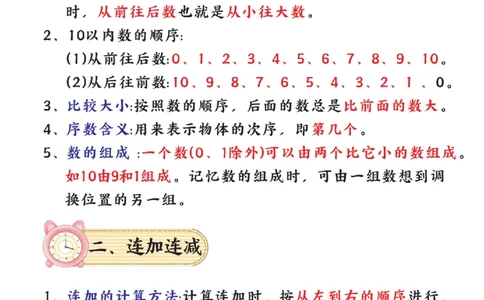 一年级上册人教版数学1-6单元必背笔记_一上数学25秋