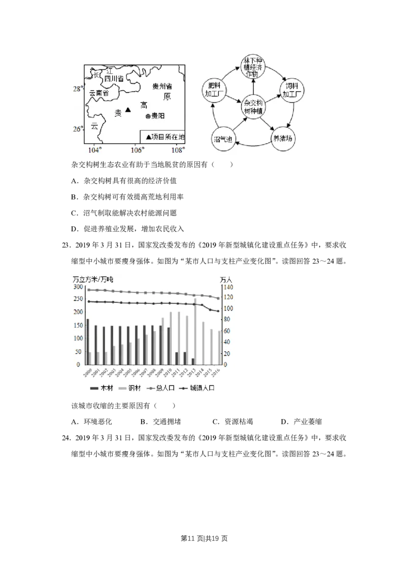 2019年高考地理试卷（江苏）（空白卷）_地理历年高考真题_新&middot;PDF版2008-2025&middot;高考地理真题_地理（按试卷类型分类）2008-2025_自主命题卷&middot;地理（2008-2025）