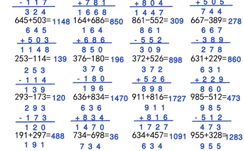 1_三年级上册《数学万以内加减法竖式计算》_一到六小学晨读晚默晨诵晚读_三年级上册各类资料(小纸条知识点默写单)